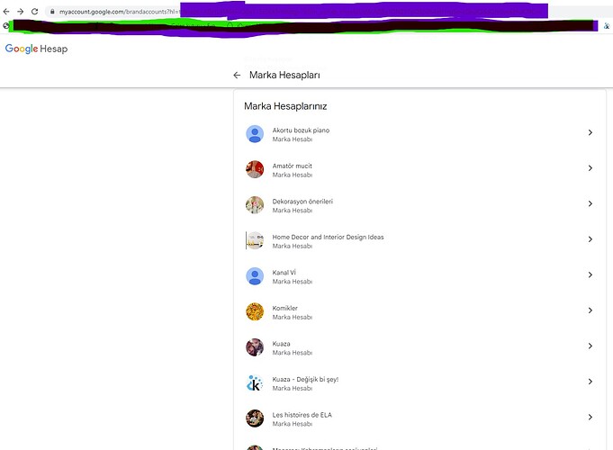 google youtube marka hesap kanallari